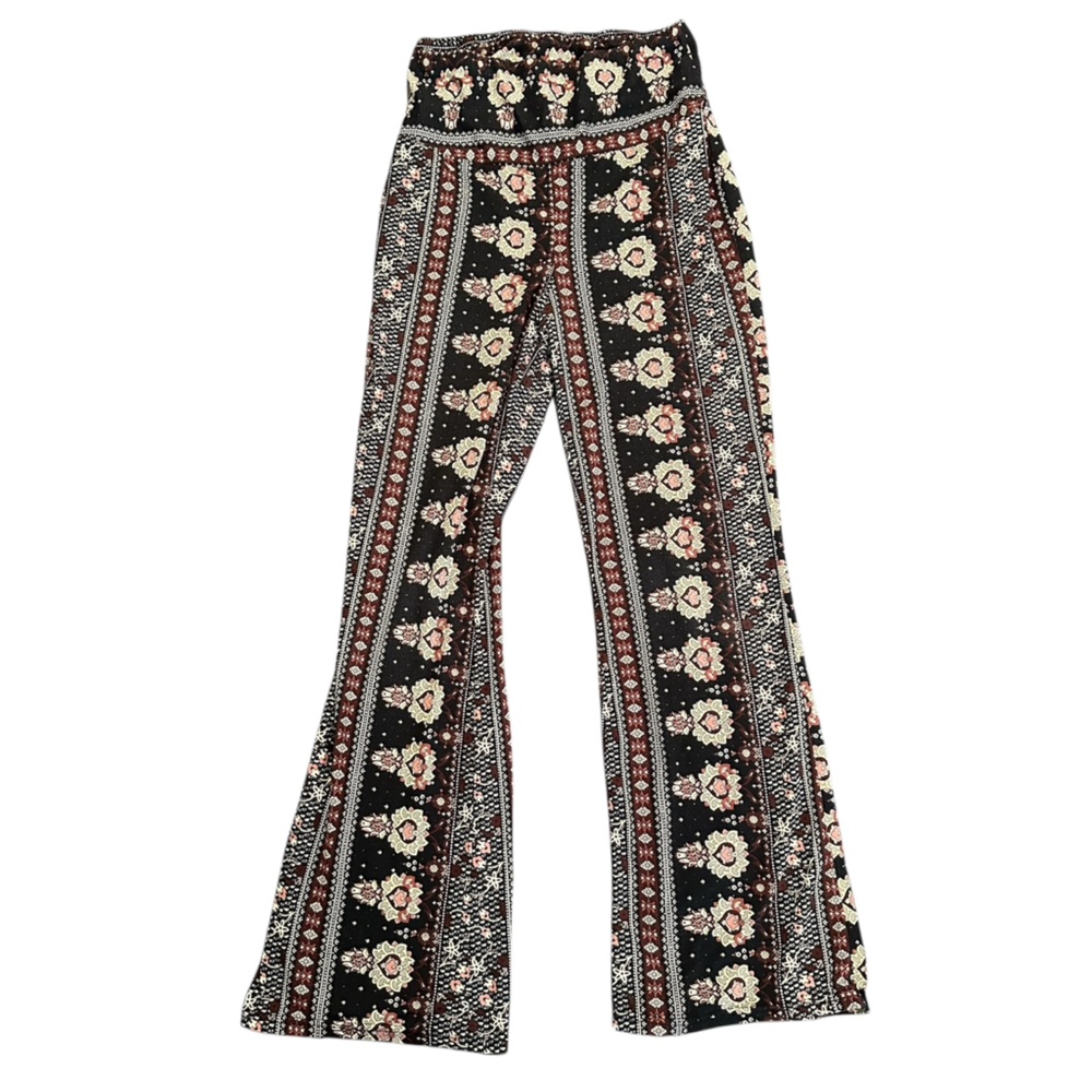 Shosho Black and White Floral Wide Leg Pants
